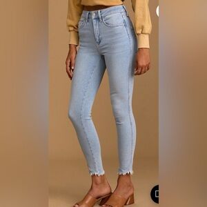 NWT Free People x We the Free Raw Light Wash Distressed High Rise Jeans Size 27